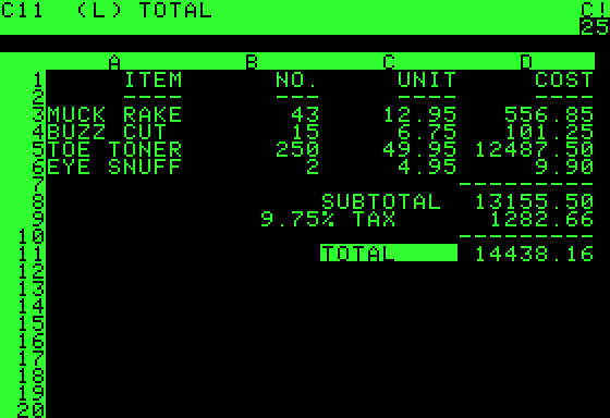 VisiCalc in 1978