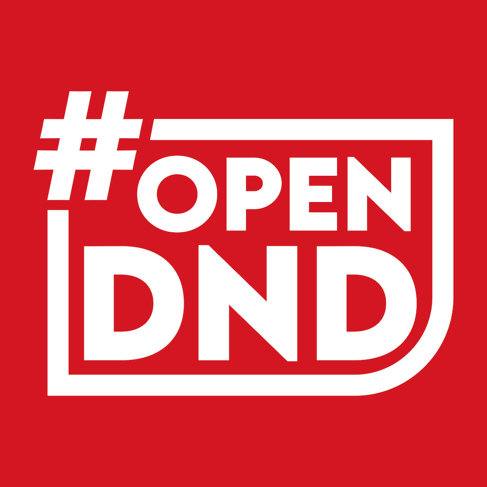 The OpenDND logo in white text on a red background.